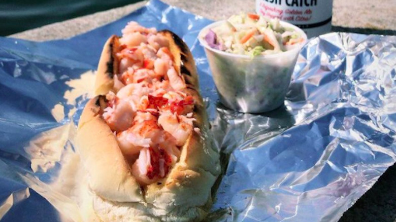 lobster roll by the water