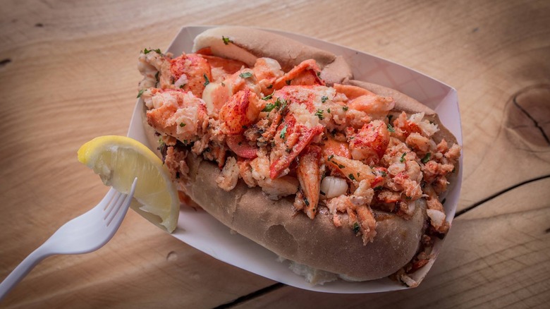 Monahan's lobster roll with lemon