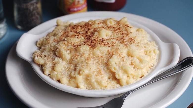 baked mac and cheese in dish