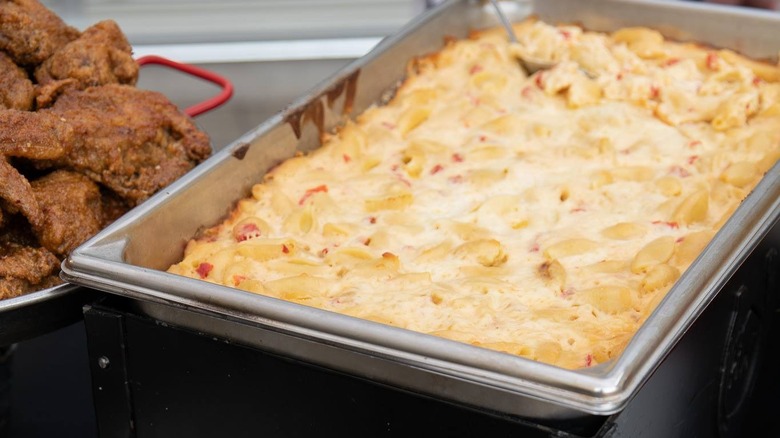 tray of Utah macaroni and cheese