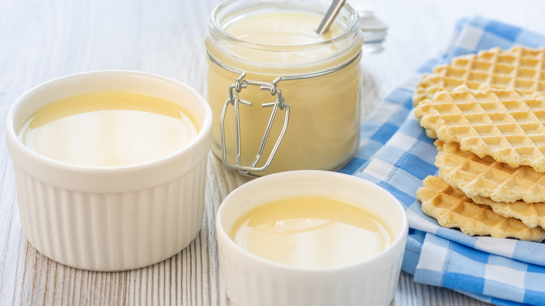 Condensed milk in bowl