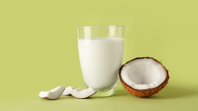 glass of coconut milk