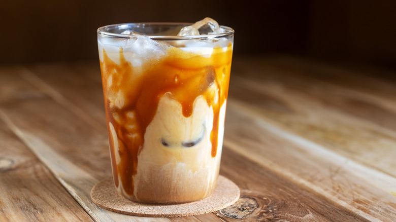 iced macchiato﻿ in glass