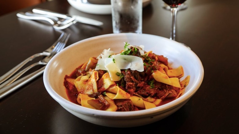 bowl of pasta with chicken and short ribs, The Charles in Wethersfield, Connecticut