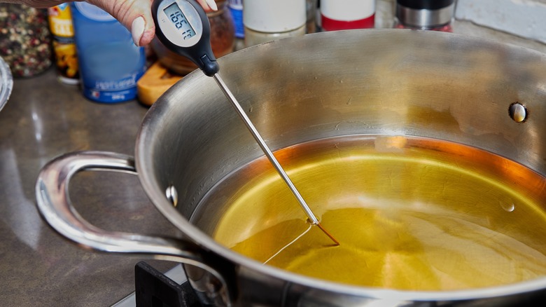 frying oil and thermometere