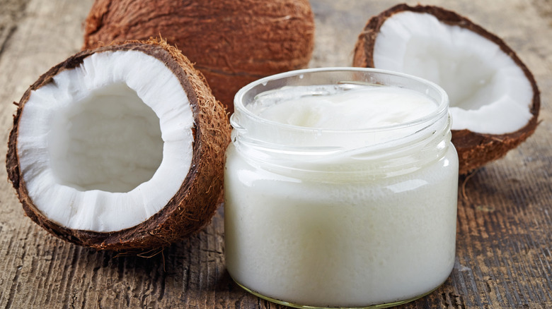 coconuts and solid coconut oil