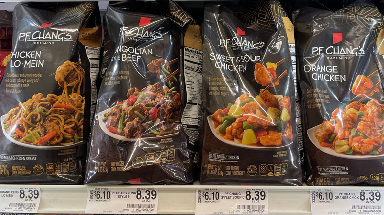 Packages of P.F. Chang's frozen meals