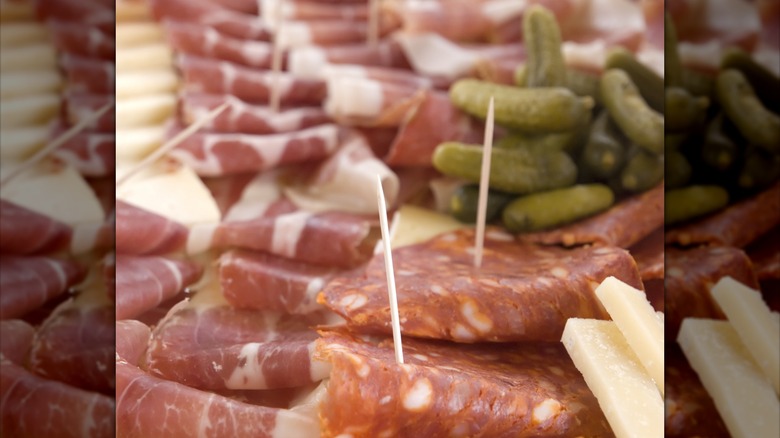 salami and cornichons