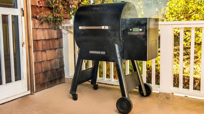 Traeger Ironwood 650 sitting on a porch