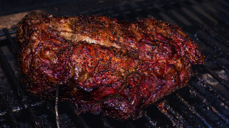 Chuck roast in the smoker