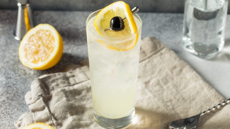 Tom Collins with garnish 