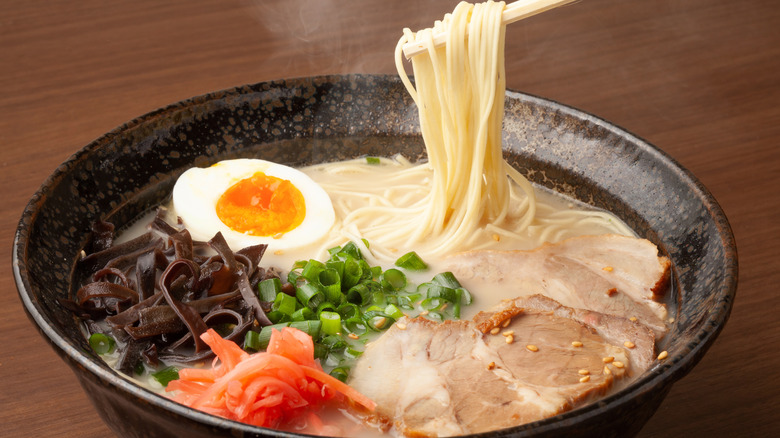 Tonkotsu ramen with soft egg