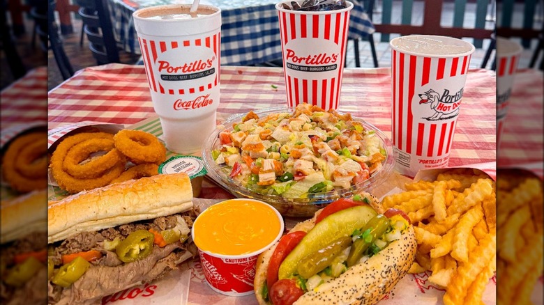 Assortment of food from Portillo's