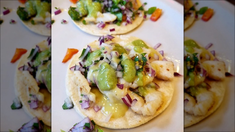 grilled fish tacc with salsa verde