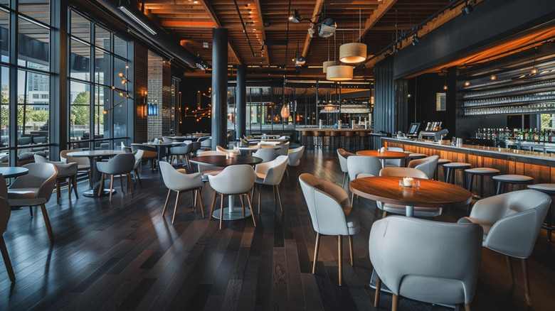 inside empty restaurant