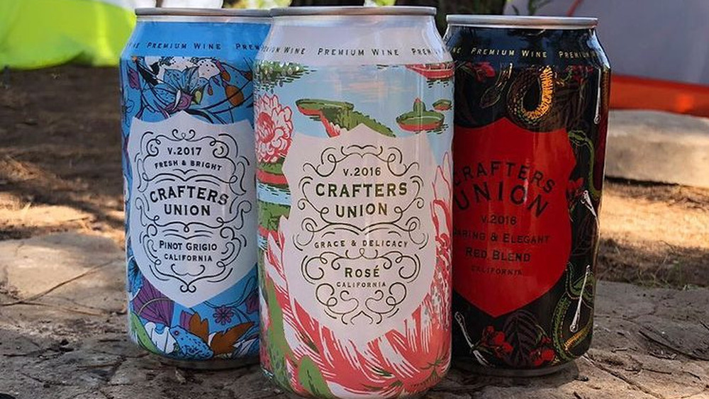 three cans of crafter's union wine