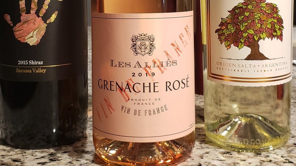 Bottle of Les Alliés Rosé wine