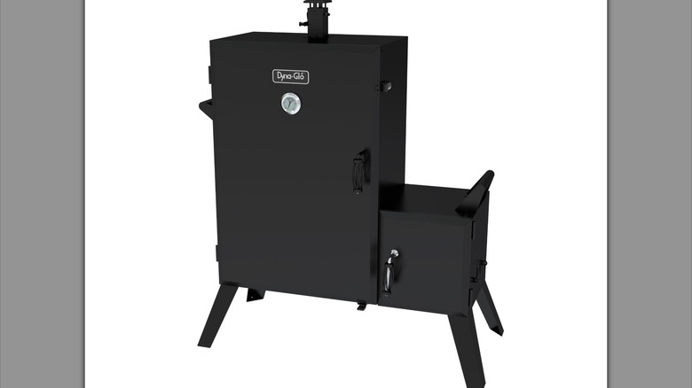 Dyna-Glo offset smoker against a white background