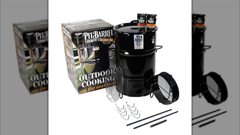 Pit Barrel Cooker starter pack against a white background