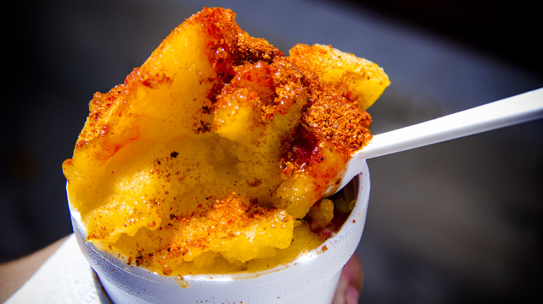 mango sorbet with chili powder