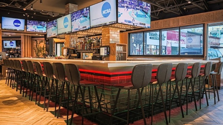 Bar top with TVs