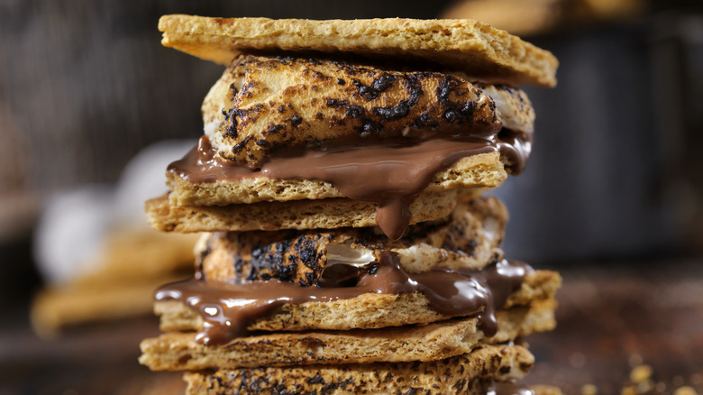 Stacked s'mores.