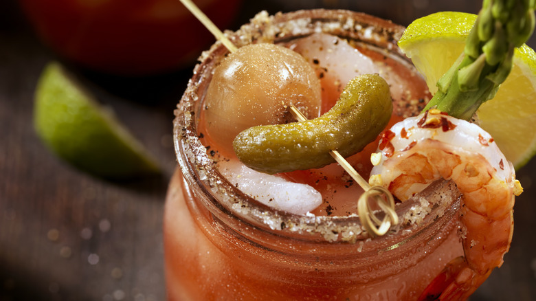 bloody Mary with shrimp