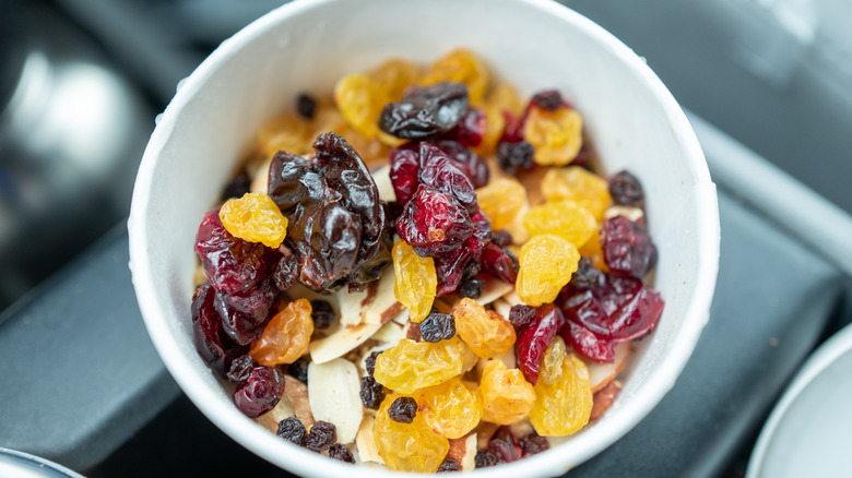 Starbucks oatmeal cup with toppings