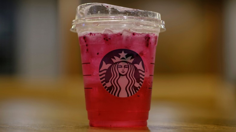 A Mango Dragonfruit Refresher from Starbucks