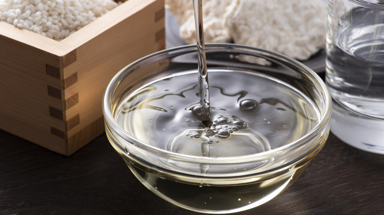 rice wine in a bowl