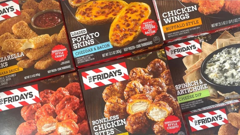 boxes of TGI Friday's frozen appetizers