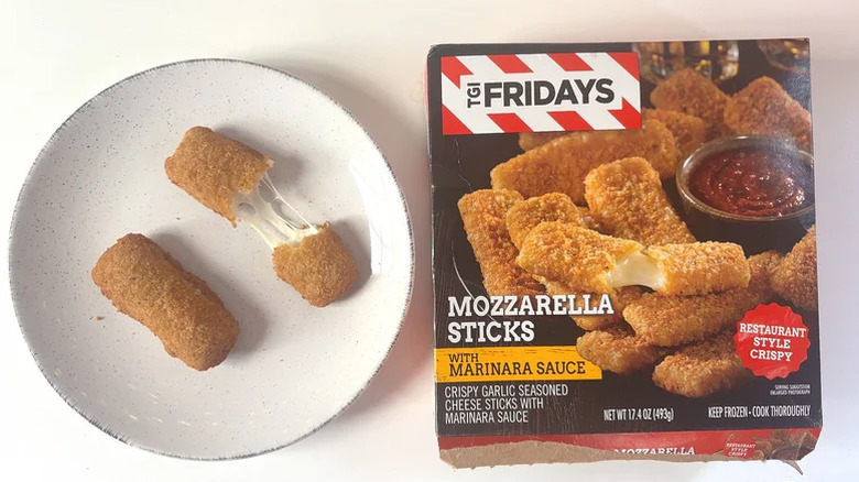 tgi friday mozzarella sticks on plate