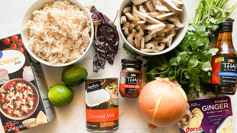 Thai coconut soup ingredients