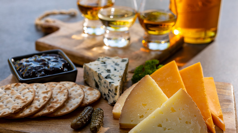 different bourbons with cheese varieties