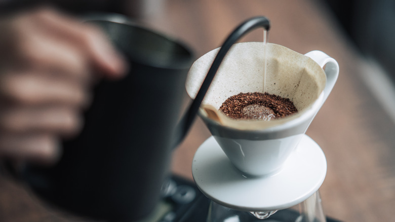 pour-over coffee and kettle