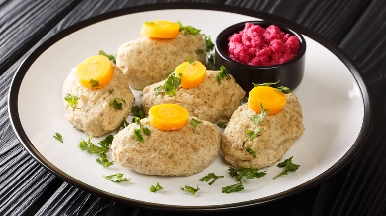 gefilte fish on a plate