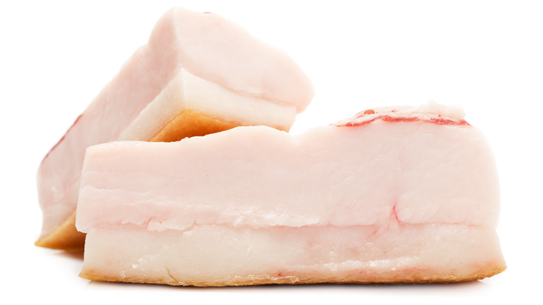 Raw pork fat