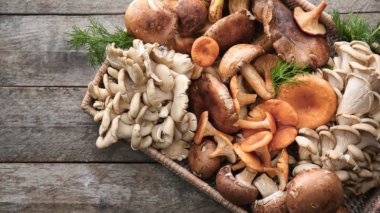 platter with mushrooms