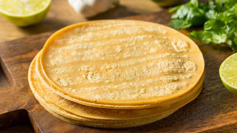 stack of corn tortillas