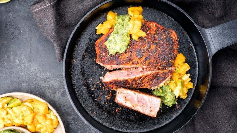 Blackened tuna with chimichurri