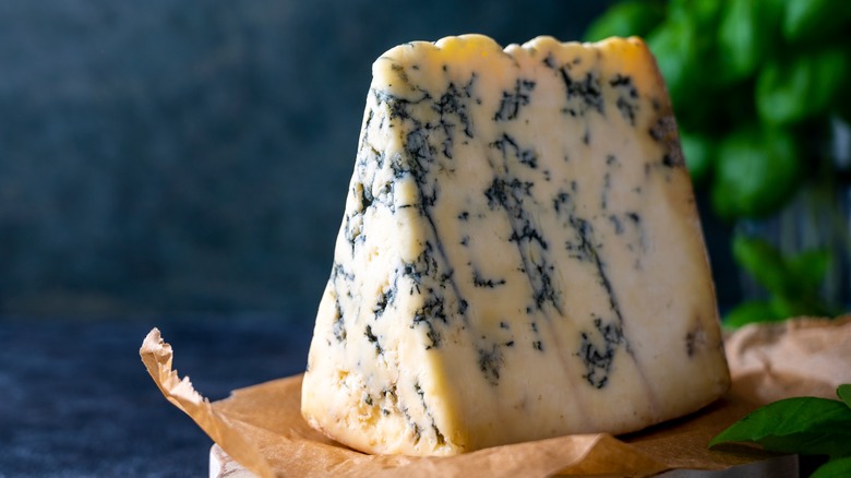 wedge of blue cheese