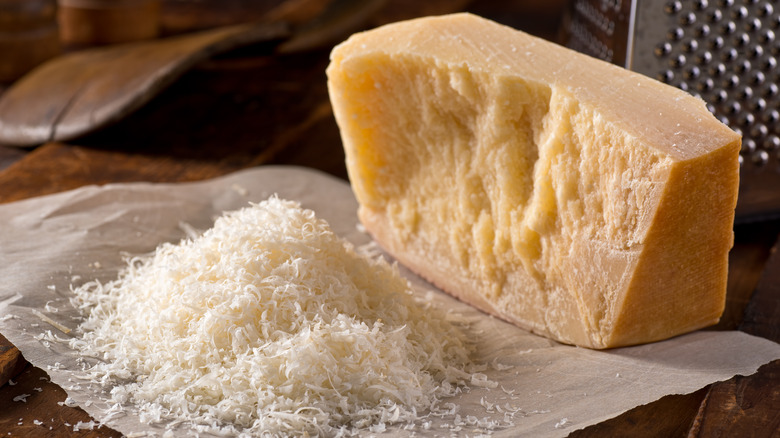 whole and grated Parmesan 