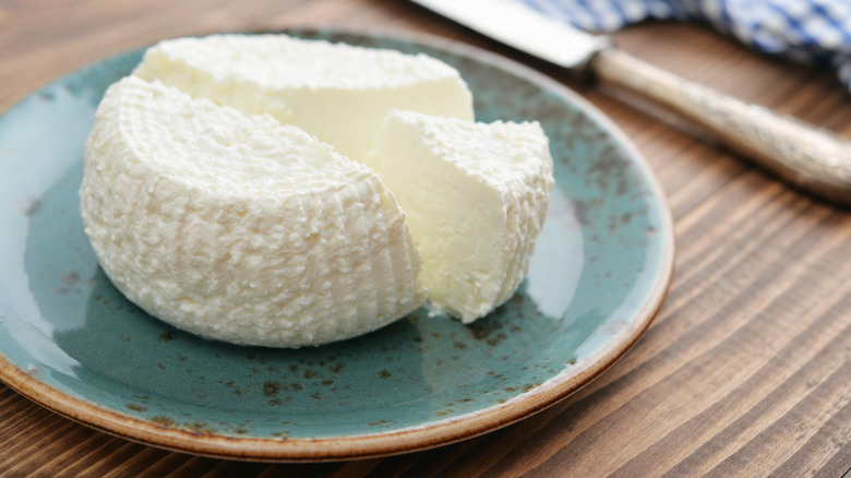 fresh ricotta on plate