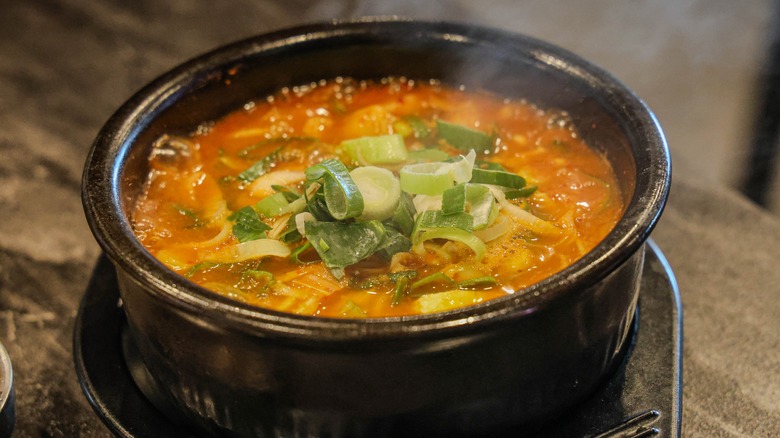 Doenjang jjigae soup in a bowl