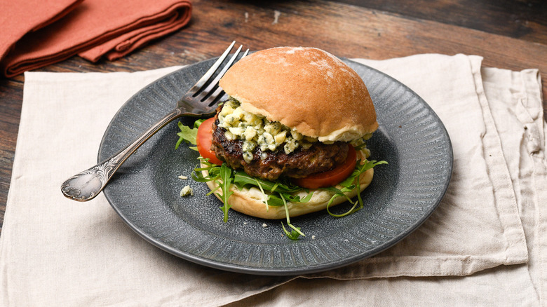 bleu cheese crumble venison burger