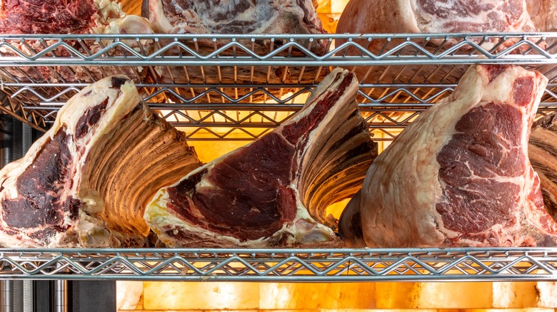 meat dry aging in fridge