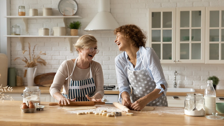 Women baking together