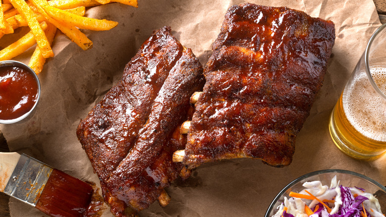 baby back ribs with barbecue sauce