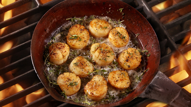 Scallops in pan