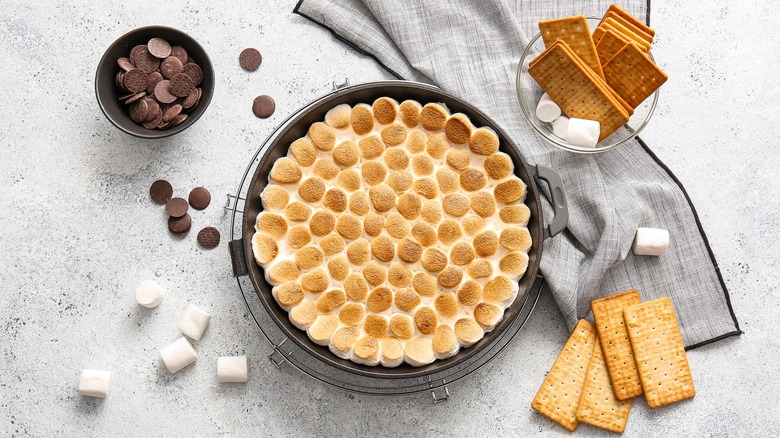 s'mores dip with ingredients